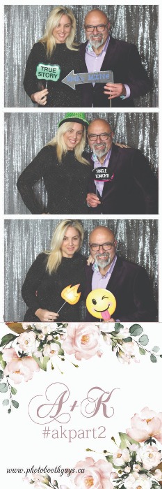 great pose of wedding couple at the photobooth rental, south hall