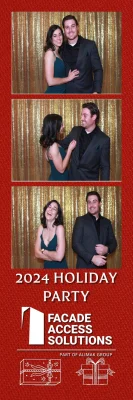 Photo booth strip from Facade Access Solutions 2024 holiday party