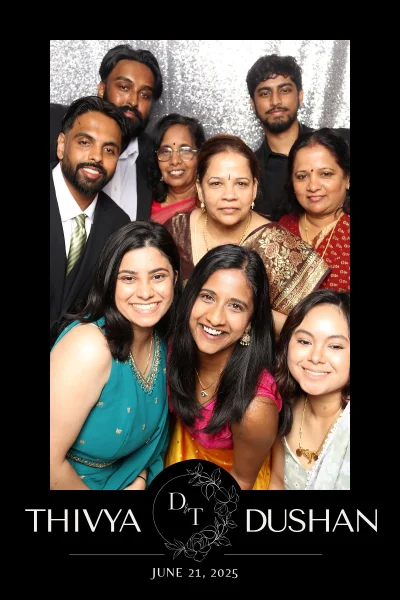 Photo booth guests enjoying a party in Mississauga